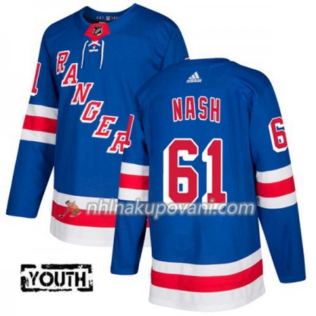 New York Rangers Dresy Rick Nash 61 Adidas 2017-2018 Modrá Authentic - Dětské